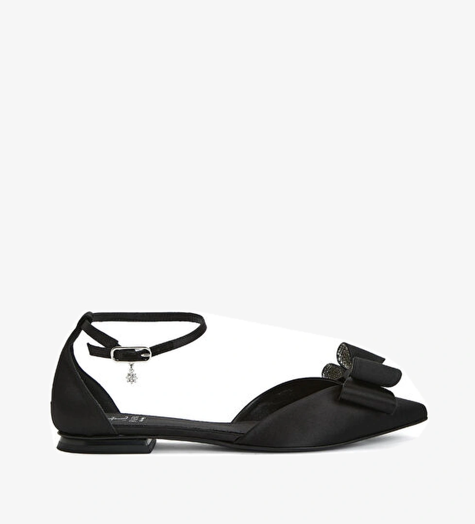 Fabi Siyah Fiyonklu Saten Babet model görseli