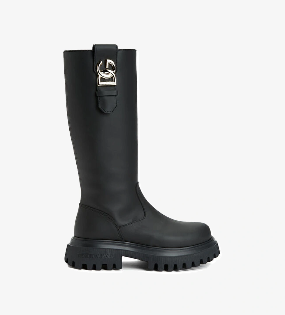 Dolce&gabbana Siyah Kız Çocuk Deri Bot model görseli