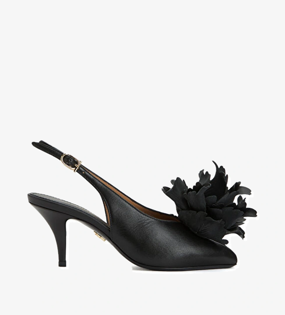 Ferragamo Gema Siyah Deri Topuklu Ayakkabı model görseli