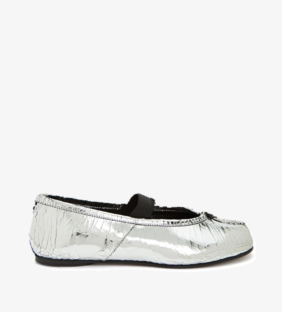 Maison Margiela Tabi Siyah Silver Deri Babet model görseli