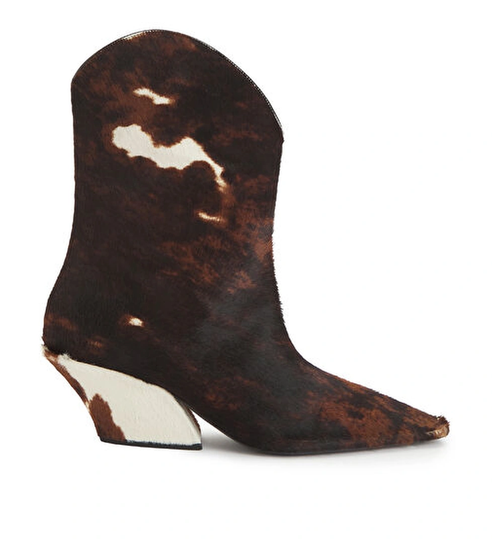 Mugler Kahve Beyaz Kadın Deri Bot model görseli