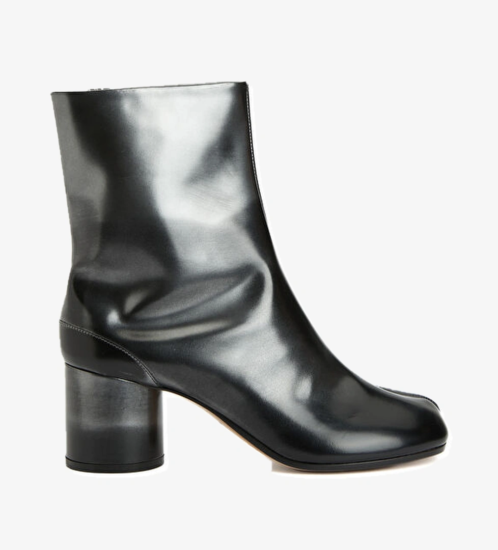 Maison Margiela Tabii Siyah Silver Kadın Deri Bot model görseli