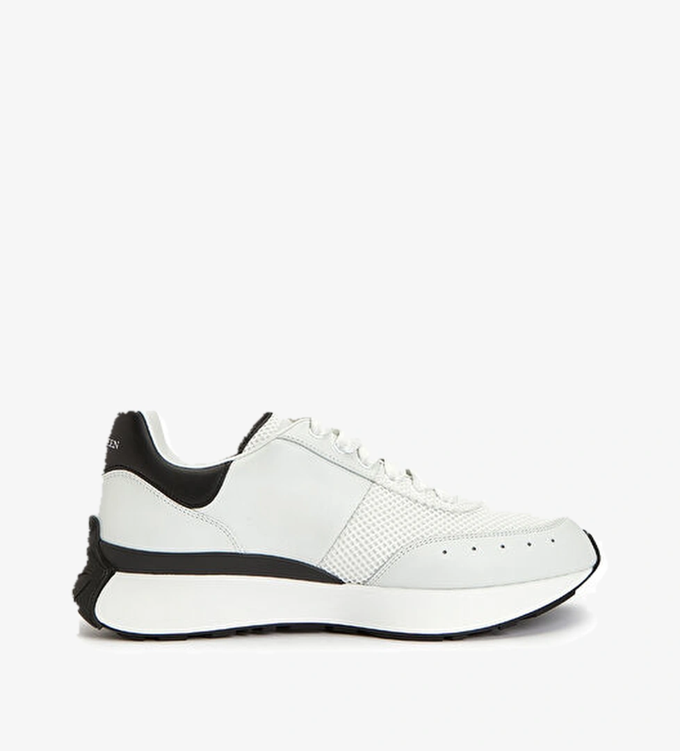 Mcqueen Sprint Runner Siyah Beyaz Erkek Deri Sneaker model görseli