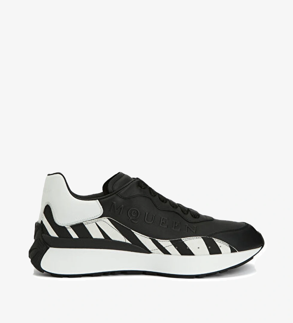 Mcqueen Sprint Runner Beyaz Siyah Erkek Deri Sneaker model görseli