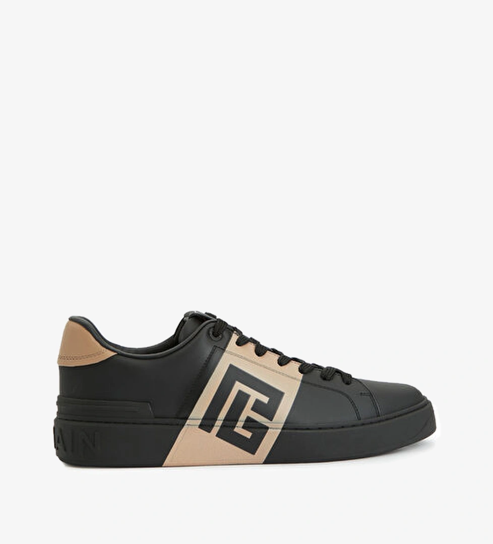 Balmain B-Court Siyah Erkek Deri Sneaker model görseli