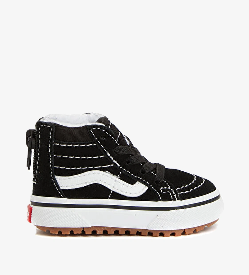 Vans SK8-Hi Zip Siyah Beyaz Çocuk Deri Sneaker model görseli