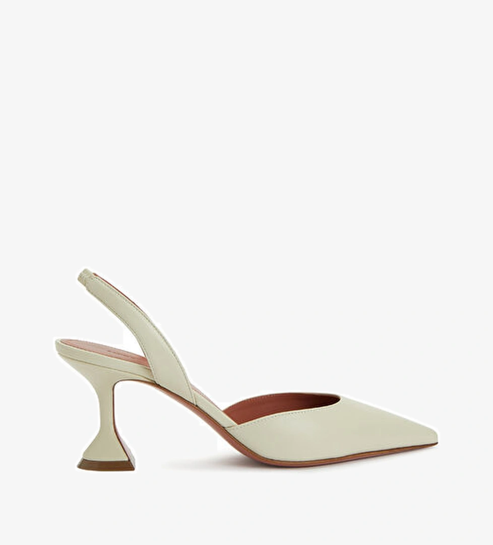 Amina Muaddi Holli Bej Deri Topuklu Ayakkabı model görseli