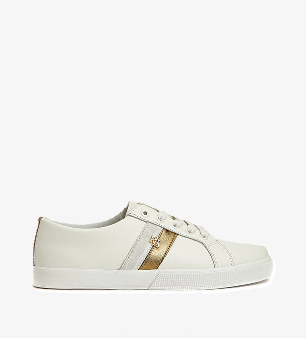 Lauren Ralph Lauren Beyaz Gold Kadın Deri Sneaker model görseli