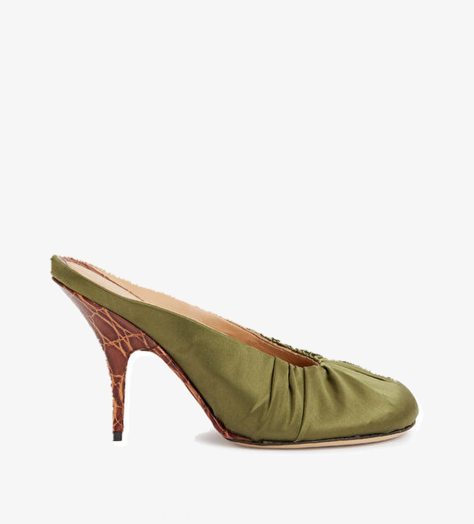 Dries Van Noten Yeşil Drapeli Kadın Terlik model görseli