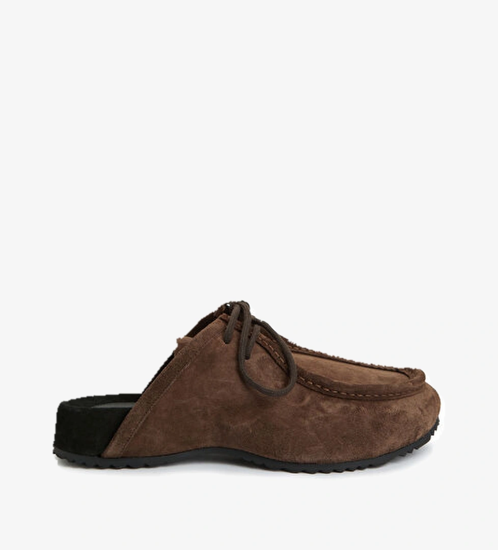 Koyu Kahverengi Erkek Süet Terlik - Görsel 1