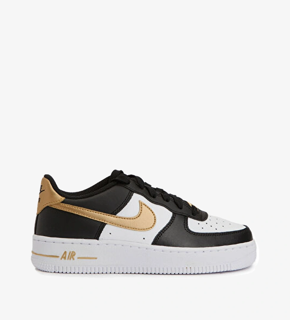 Nike Air Force 1 Siyah Beyaz Çocuk Deri Sneaker model görseli
