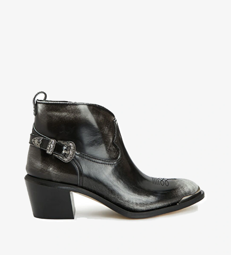 Golden Goose Patty Siyah Beyaz Kadın Deri Bot model görseli