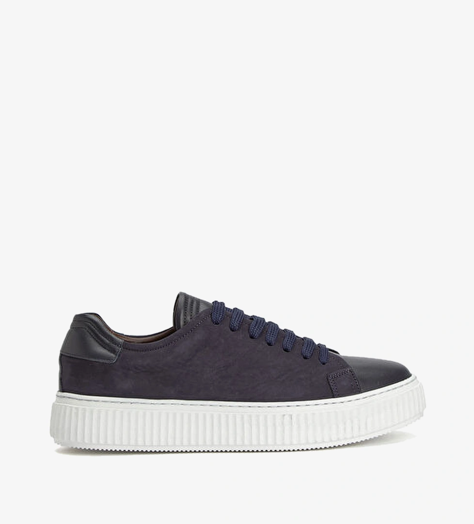 Lacivert Erkek Deri Sneaker