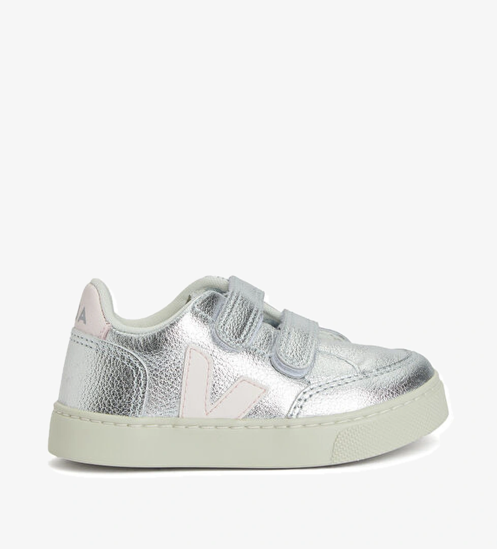 Veja Small V-12 Metalik Gri Unisex Çocuk Deri Sneaker model görseli
