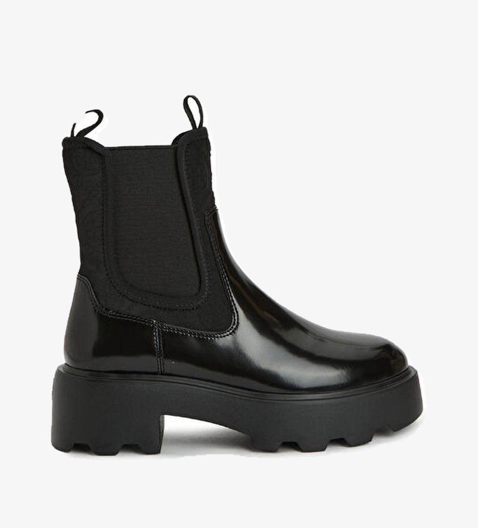 Tory Burch T Monogram Siyah Kadın Deri Bot model görseli