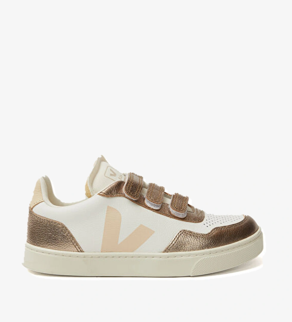Veja Small V-90 Beyaz Gold Çocuk Deri Sneaker model görseli