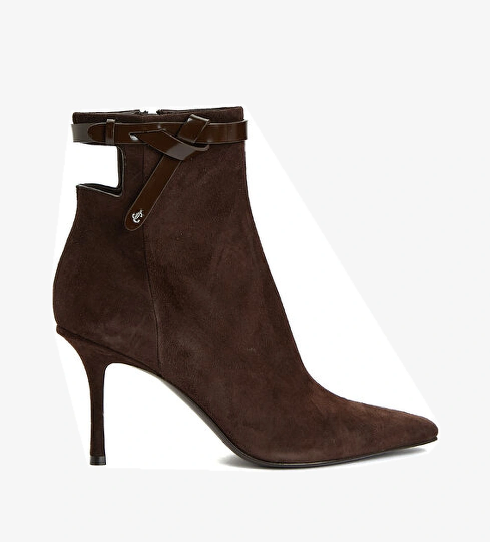 Jimmy Choo Koyu Kahverengi Kadın Deri Bot model görseli