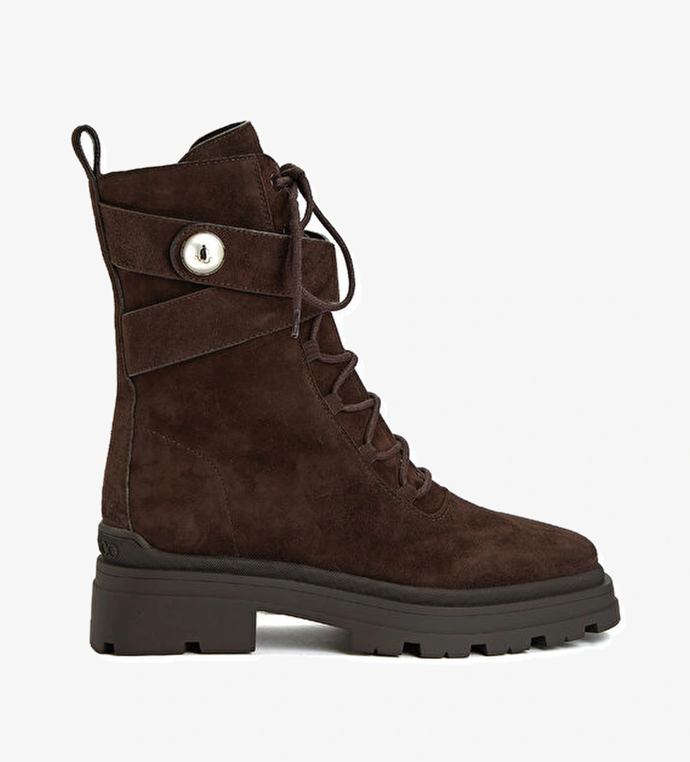 Jimmy Choo Noemi Koyu Kahverengi Kadın Süet Bot model görseli