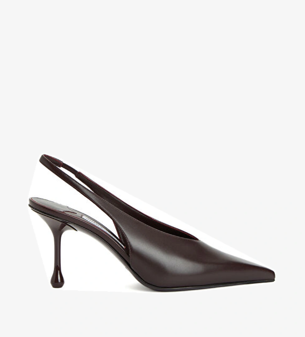 Jimmy Choo Isa Bordo Deri Topuklu Ayakkabı model görseli