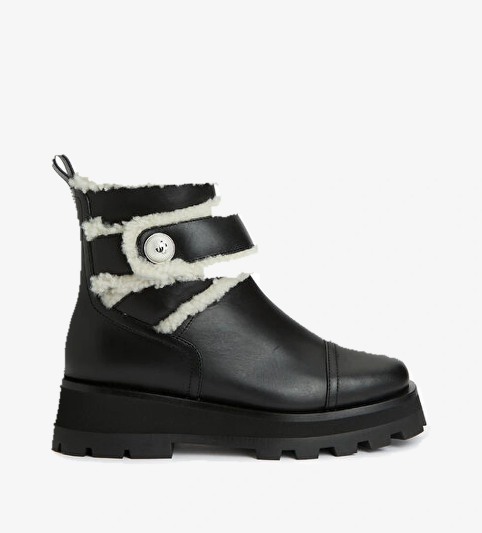 Meena Siyah Kadın Deri Bot - Görsel 1