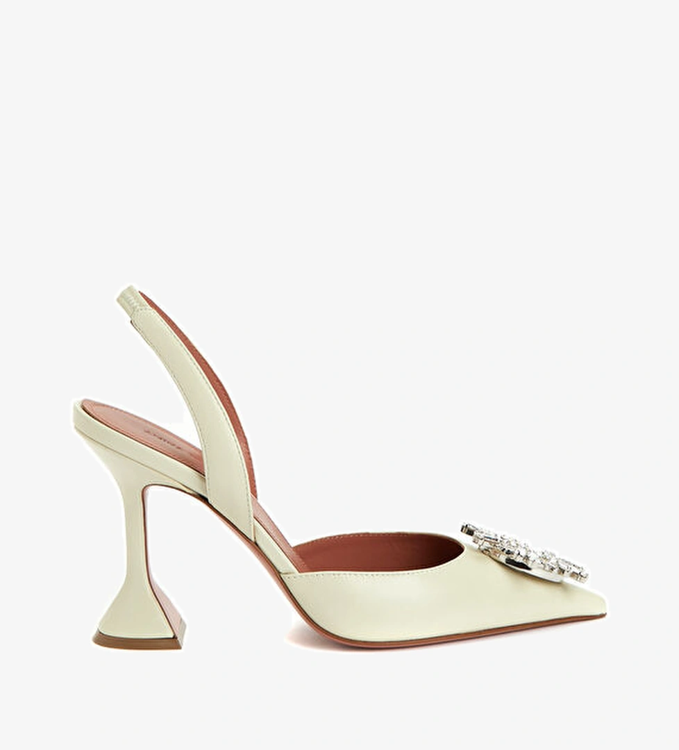 Begum Bej Deri Topuklu Ayakkabı - Görsel 1