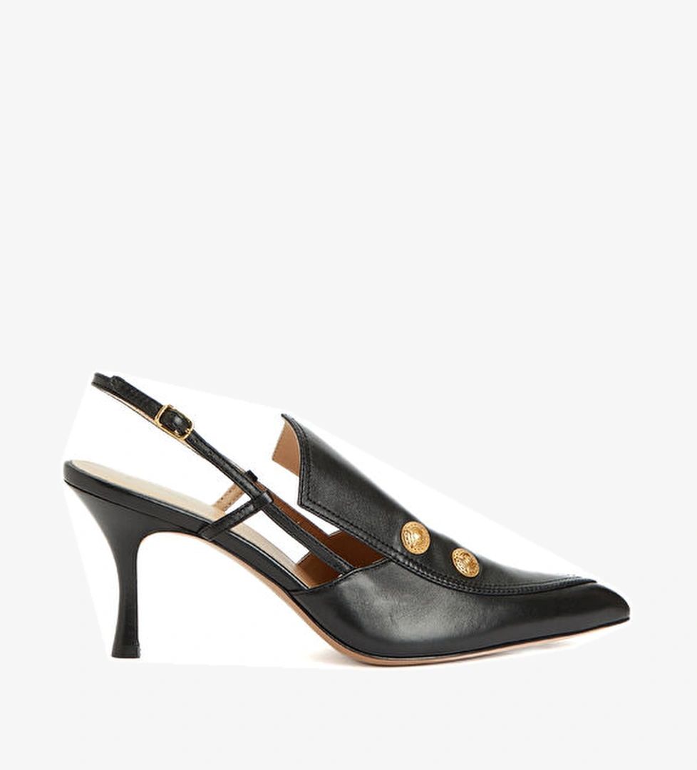 Chloe Agenes Siyah Deri Topuklu Ayakkabı model görseli