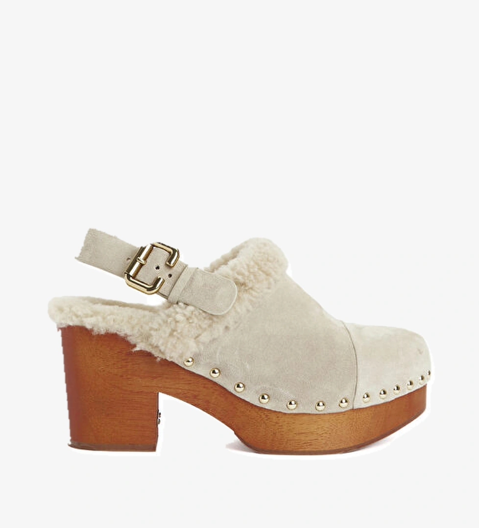 Jeanette Gri Kadın Deri Sandalet - Görsel 1