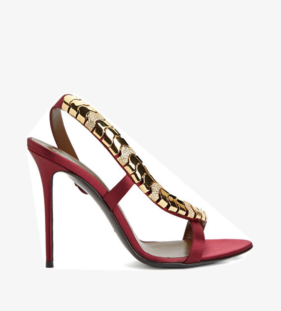 Giuseppe Zanotti Kırmızı Topuklu Saten Sandalet model görseli