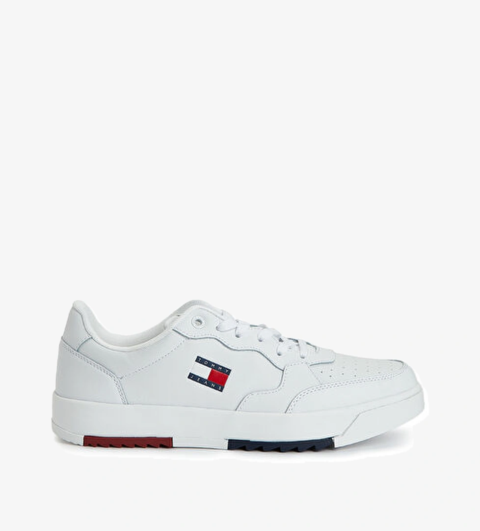 Tommy Jeans Retro Essential Beyaz Erkek Deri Sneaker model görseli