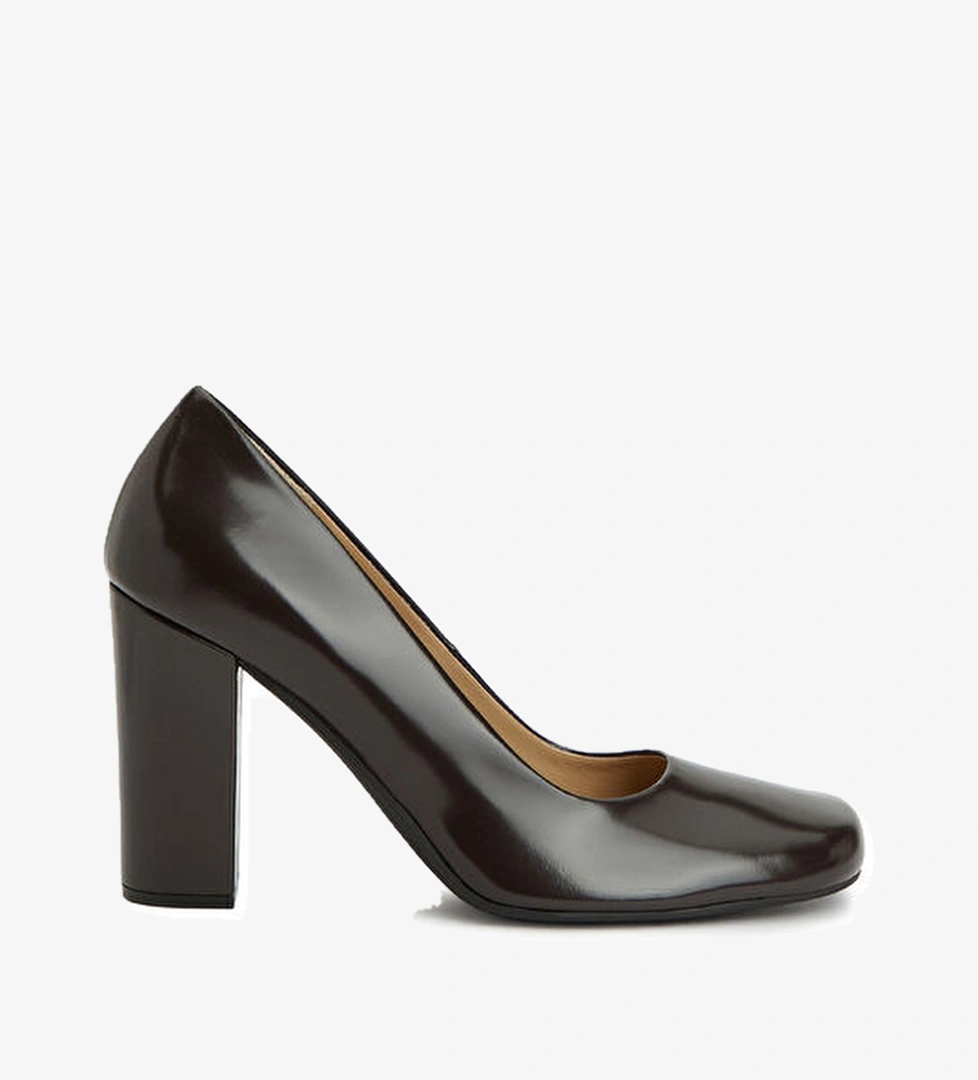 The Row Koyu Kahverengi Deri Topuklu Ayakkabı model görseli