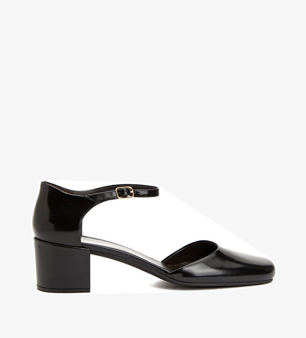 The Row Siyah Deri Topuklu Ayakkabı model görseli