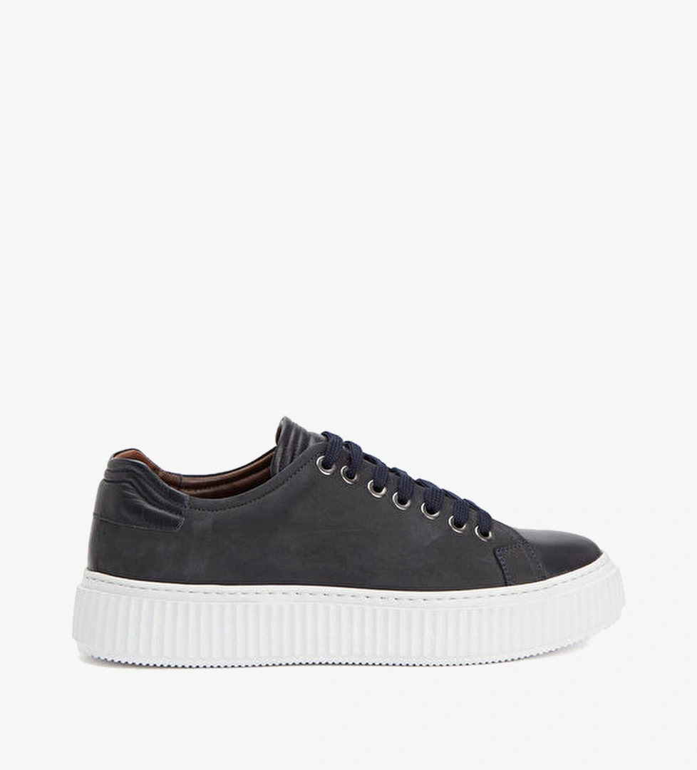 Koyu Kahverengi Erkek Deri Sneaker