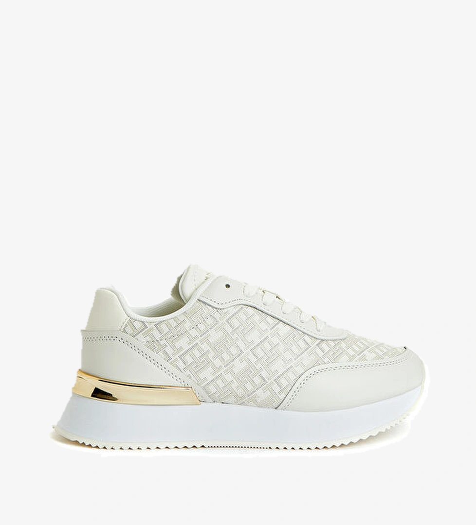 Chic Beyaz Kadın Deri Sneaker - Görsel 1