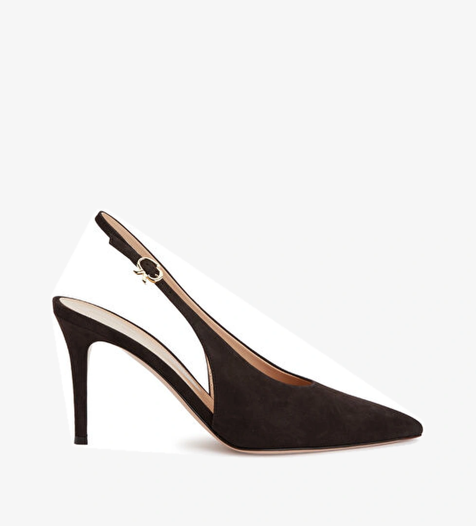 Gianvito Rossi Robbie Kahverengi Deri Topuklu Ayakkabı model görseli