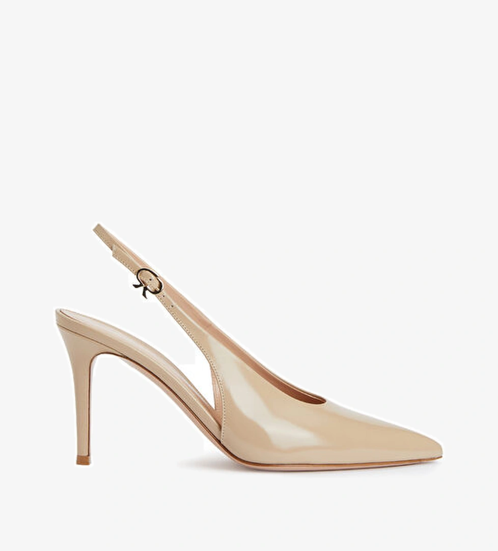 Gianvito Rossi Robbie Bej Deri Topuklu Ayakkabı model görseli