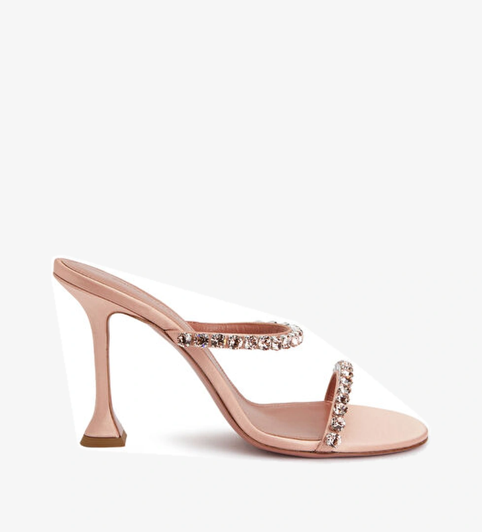 Amina Muaddi Gigi Pudra Kadın İpek Terlik model görseli