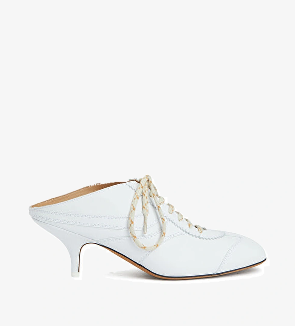 Dries Van Noten Beyaz Kadın Deri Terlik model görseli