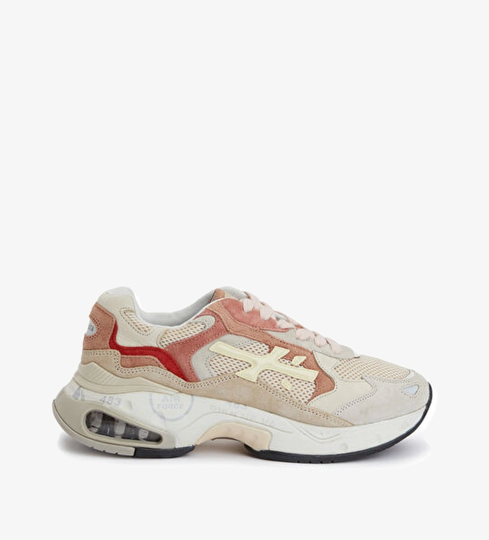 Clay Bej Beyaz Kadın Süet Sneaker - Görsel 1