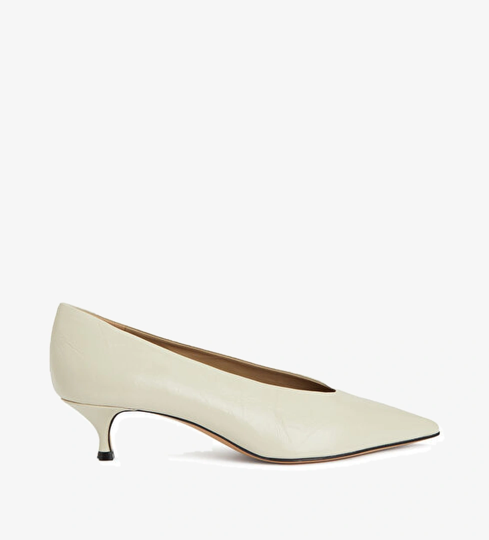 Le Monde Beryl Babouche Ekru Deri Topuklu Ayakkabı model görseli