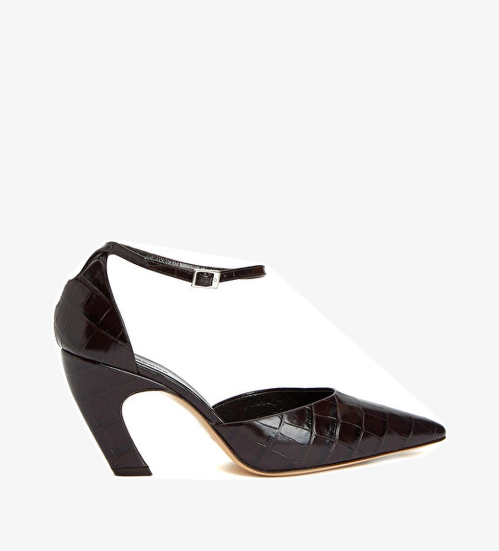 Le Monde Beryl Victoria Koyu Kahverengi Deri Topuklu Ayakkabı model görseli