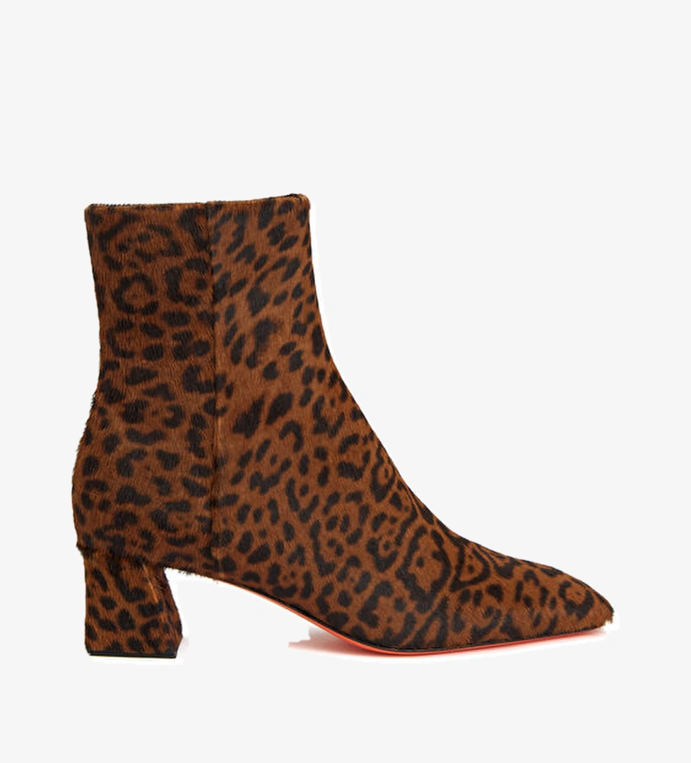 Santoni Açık Kahverengi Leopar Desenli Kadın Deri Bot model görseli