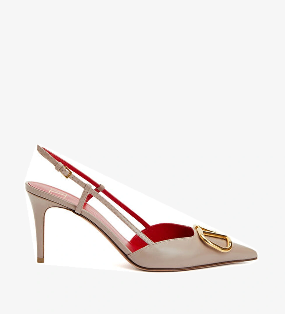 Valentino Garavani VLogo Pudra Deri Topuklu Ayakkabı model görseli