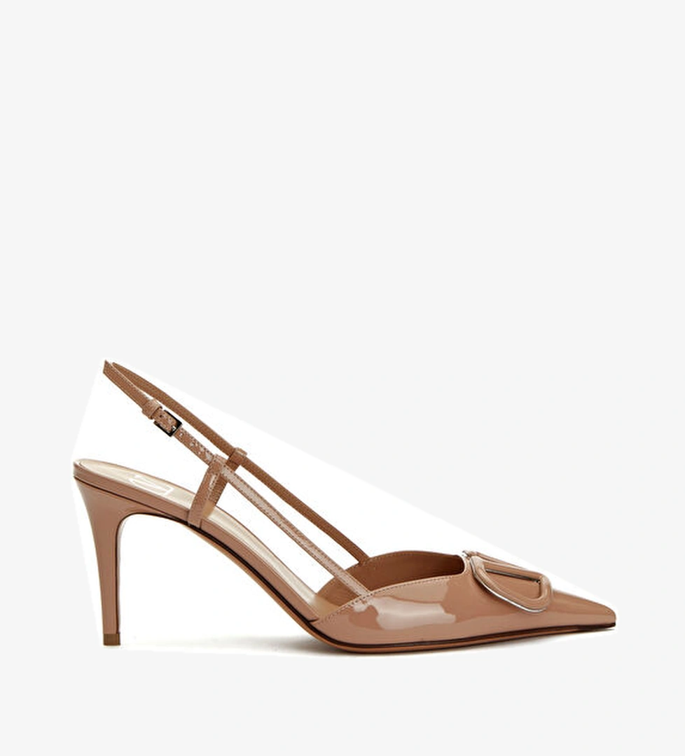 Valentino Garavani Valentino Garavani VLogo Pudra Deri Topuklu Ayakkabı Basketbol Ayakkabıları | Beymen Pudra - 1. görsel