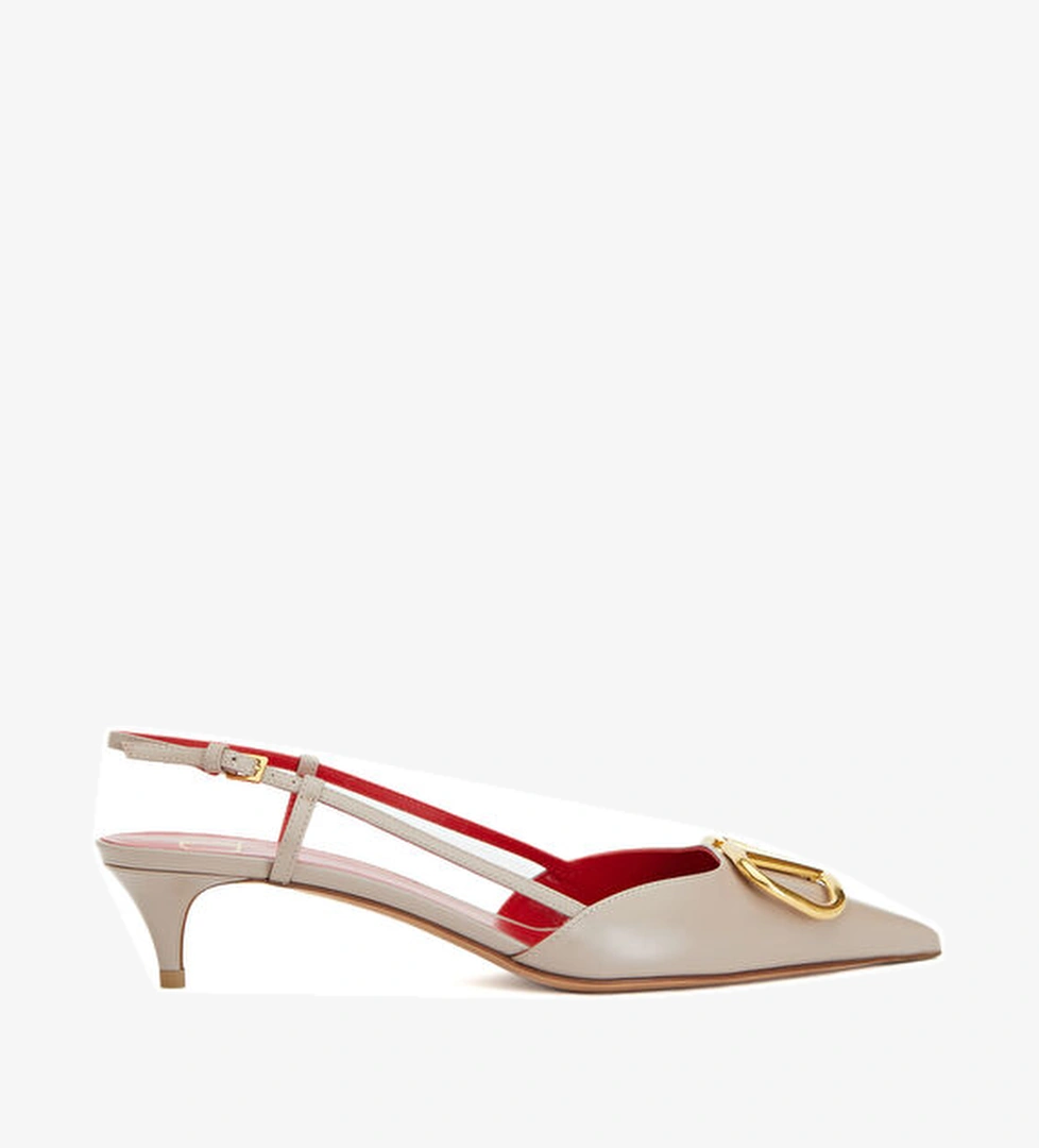 Valentino Garavani VLogo Pudra Deri Topuklu Ayakkabı model görseli