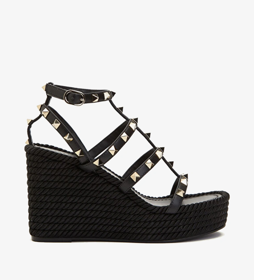 Valentino Garavani Siyah Valentino Garavani Rockstud Deri