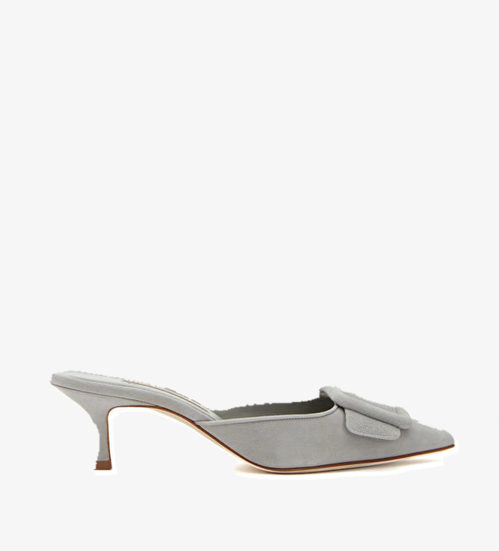 Manolo Blahnik Maysale Lacivert Kadın Süet Terlik model görseli