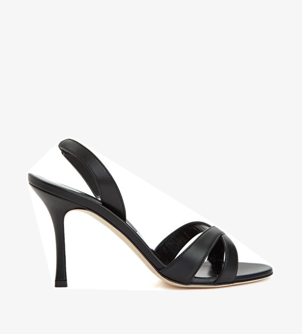 Manolo Blahnik Callasli Siyah Kadın Deri Sandalet model görseli