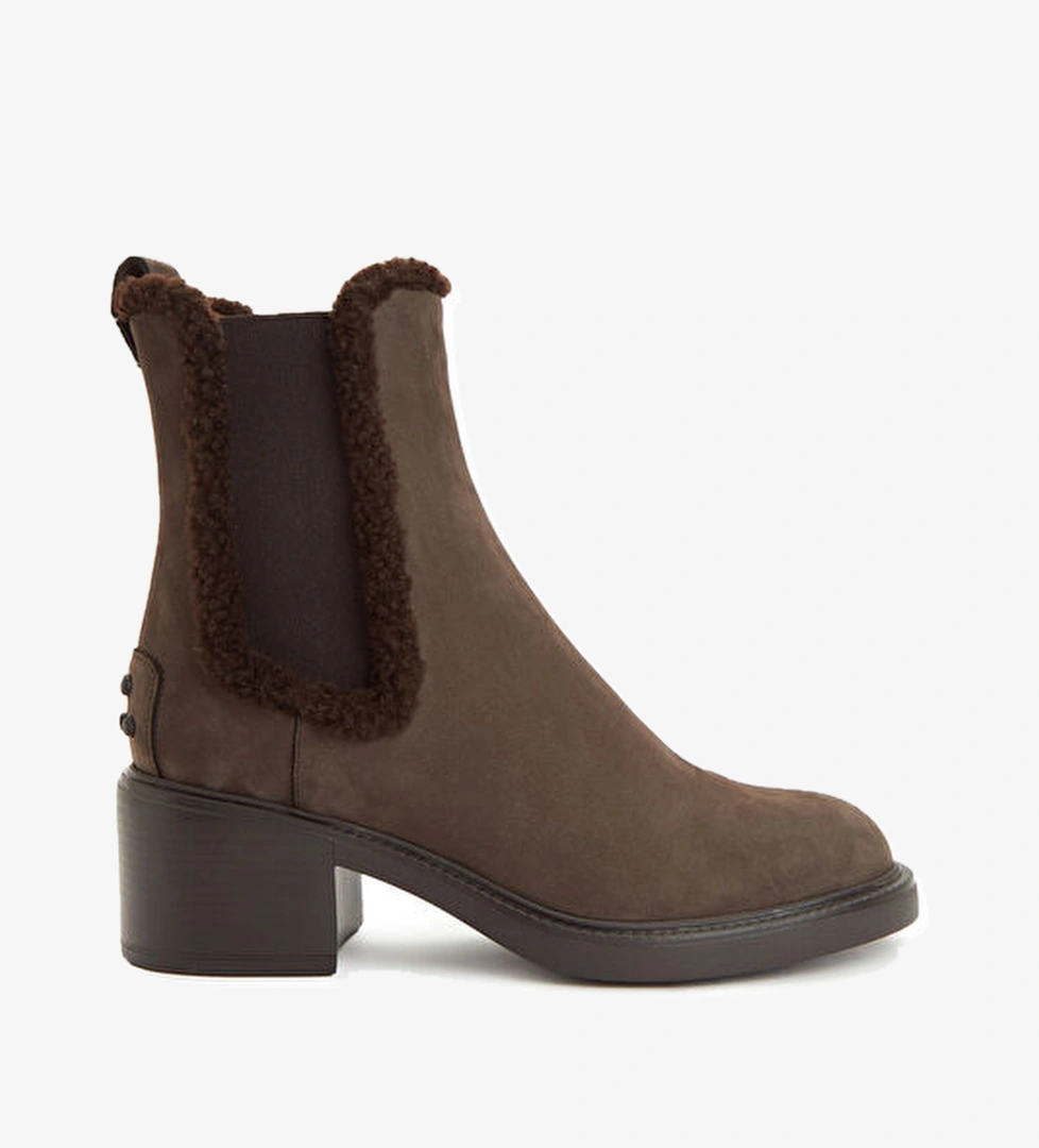 Tod's Koyu Kahverengi Kadın Süet Chelsea Bot model görseli