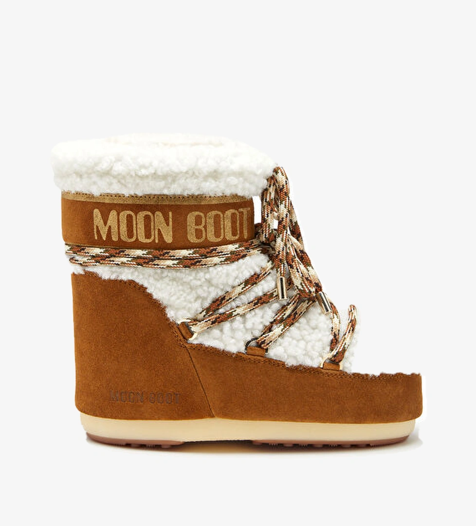 Moon Boot Icon Shearling Dokulu Kadın Süet Kar Botu model görseli