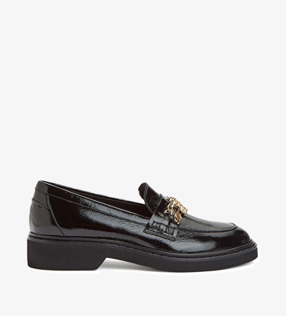Siyah Kadın Deri Loafer - Görsel 1